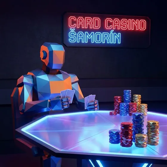 Poker pri stole s žetónmi a kartami: Card Casino Šamorín